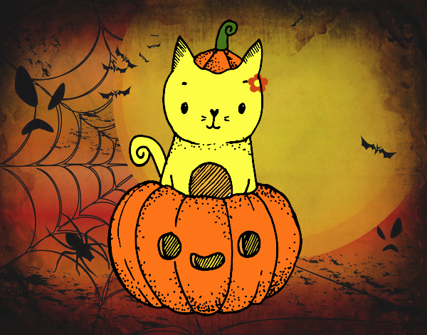 Un gatito de Halloween