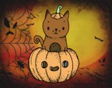 Un gatito de Halloween