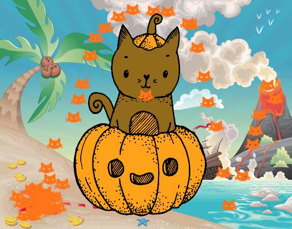 Un gatito de Halloween