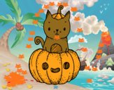 Un gatito de Halloween