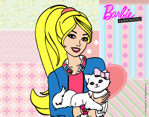 Barbie con su linda gatita