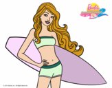 Barbie con tabla de surf