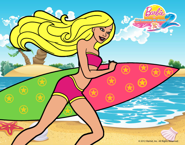 Barbie corre al agua