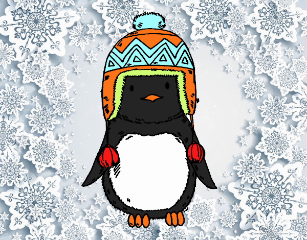 Bebé pingüino con gorrito