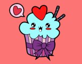 Cupcake kawaii con lazo