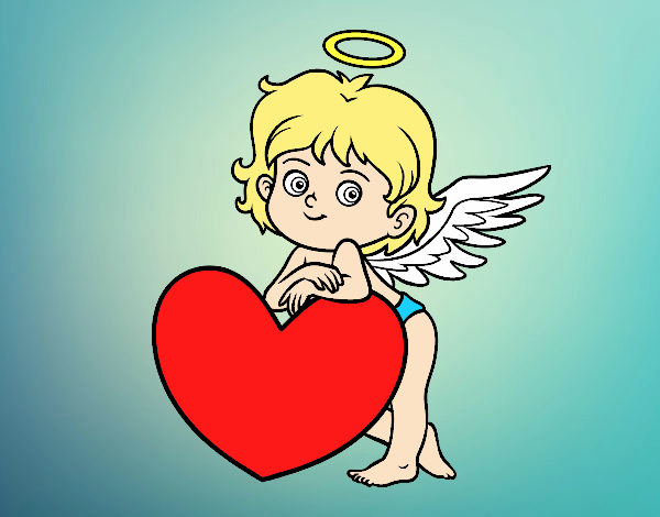 Cupido y un corazón