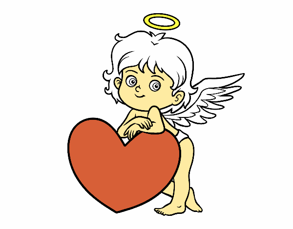 Cupido y un corazón