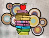 Libros y manzana