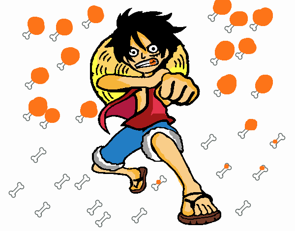 Luffy golpeando