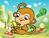 Monito con plátano