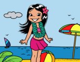 Niña en la playa