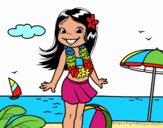 Niña en la playa