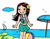 Niña en la playa