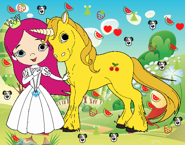 Princesa y unicornio