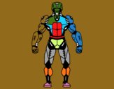 Robot luchador de espaldas