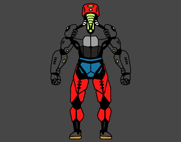 Robot luchador de espaldas