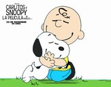 Snoopy y Carlitos abrazados