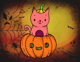 Un gatito de Halloween