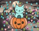 Un gatito de Halloween