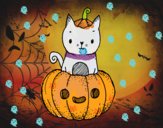 Un gatito de Halloween