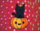 Un gatito de Halloween