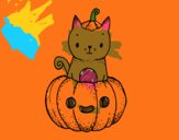 Un gatito de Halloween