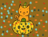 Un gatito de Halloween