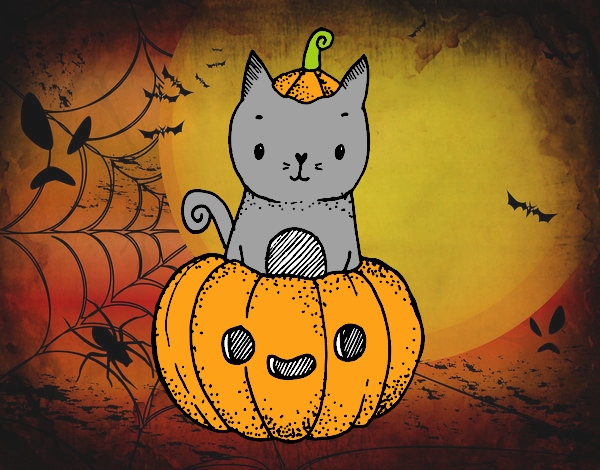 Un gatito de Halloween