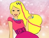 Barbie con su vestido con lazo