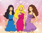 Barbie y sus amigas vestidas de fiesta