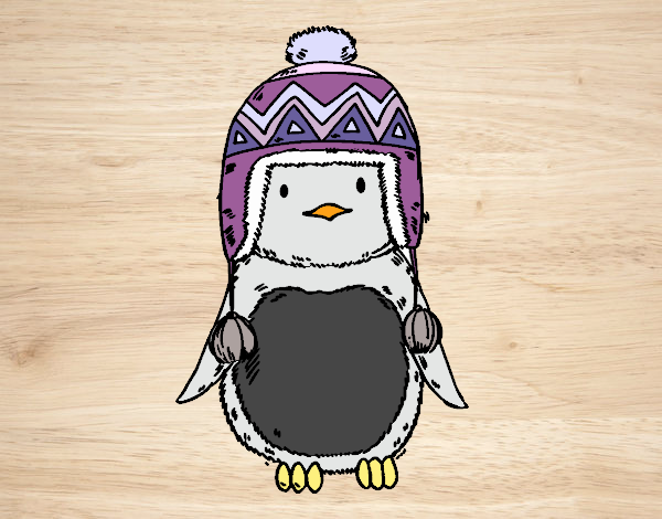 Bebé pingüino con gorrito