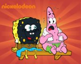 Bob Esponja y Patricio en bañador