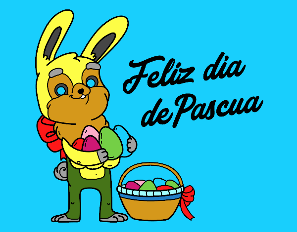 Conejo con muchos huevos de Pascua