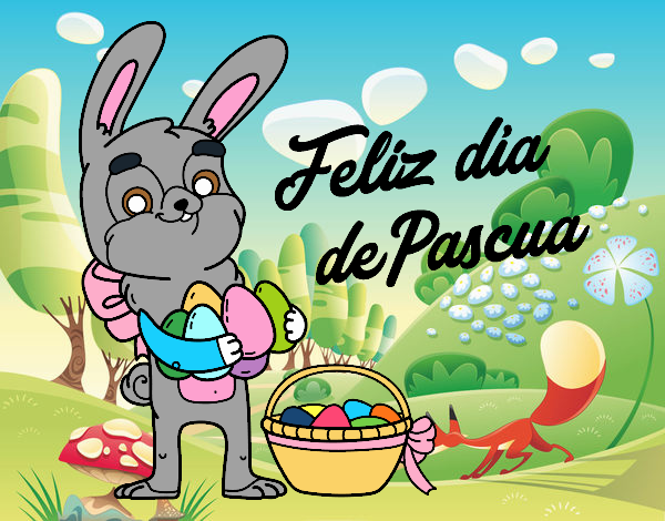 Conejo con muchos huevos de Pascua