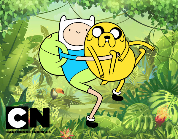 Finn y Jake abrazados :3