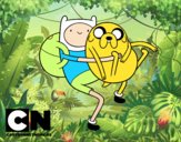 Finn y Jake abrazados