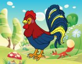 Gallo de una granja