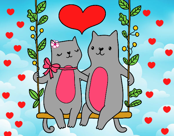 Gatitos enamorados