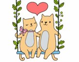 Gatitos enamorados