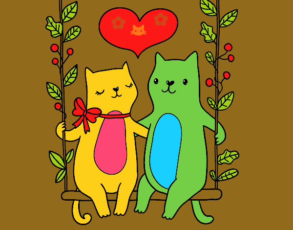 Gatitos enamorados