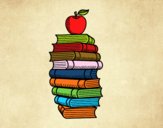 Libros y manzana