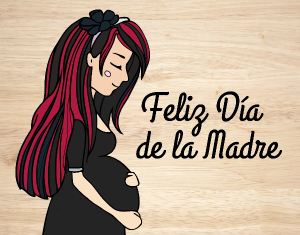 Mamá embarazada en el día de la madre