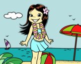 Niña en la playa