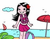 Niña en la playa