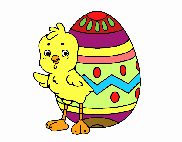 Dibujo de Pollito simpático con huevo de Pascua pintado por en   el día 30-03-21 a las 00:30:31. Imprime, pinta o colorea tus propios dibujos !