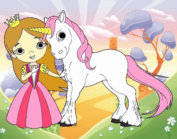 Princesa y unicornio