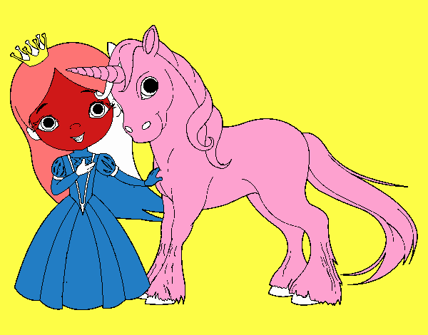 Princesa y unicornio