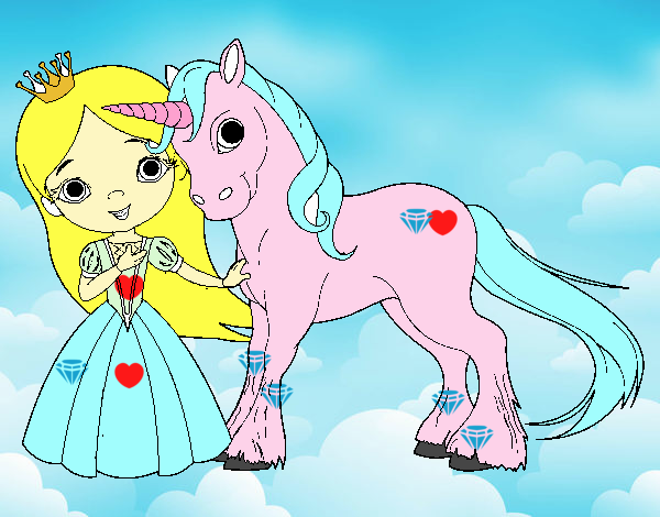 Princesa y unicornio