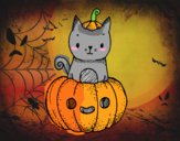 Un gatito de Halloween