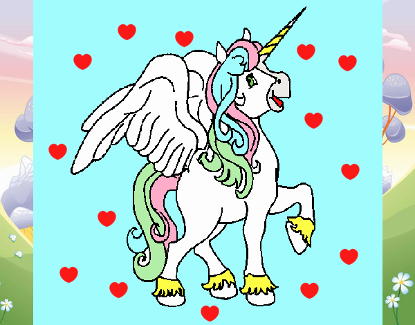 Unicornio con alas